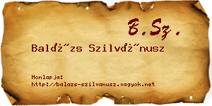 Balázs Szilvánusz névjegykártya